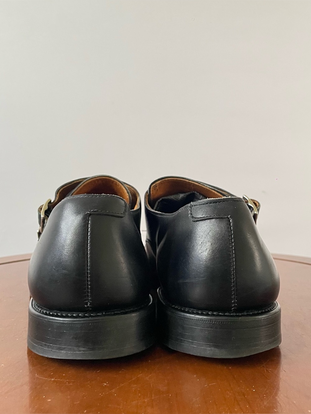Allen Edmonds Mora Black Leather Double Monk Strap Dress Shoes | US 9.5 - Picture 4 of 8